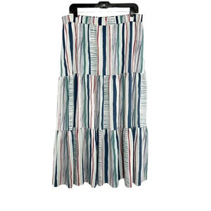 Lane Bryant Multicolor Striped Maxi Skirt Women's Plus Size 14/16